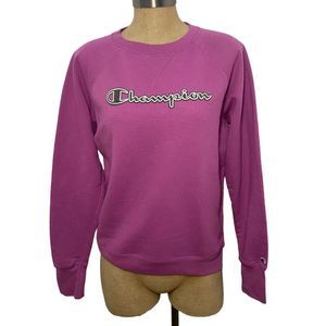 Champion Purple Logo Crew Neck Sweatshirt